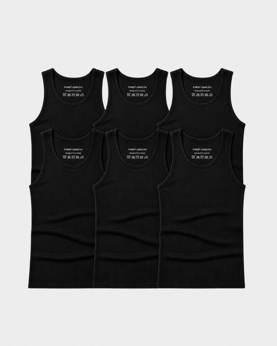 Ultra-Soft Ribbed Cotton Tank 6 Pack – First Health Mens